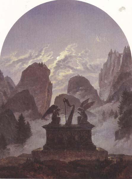 Carl Gustav Carus The Goethe Monument (mk45) Sweden oil painting art